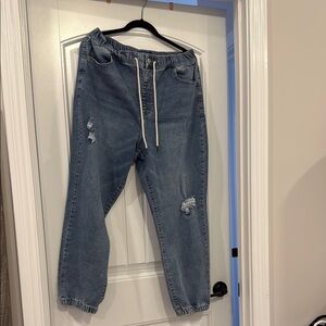Arizona Blue Relaxed Fit Jeans with Drawstring Waist